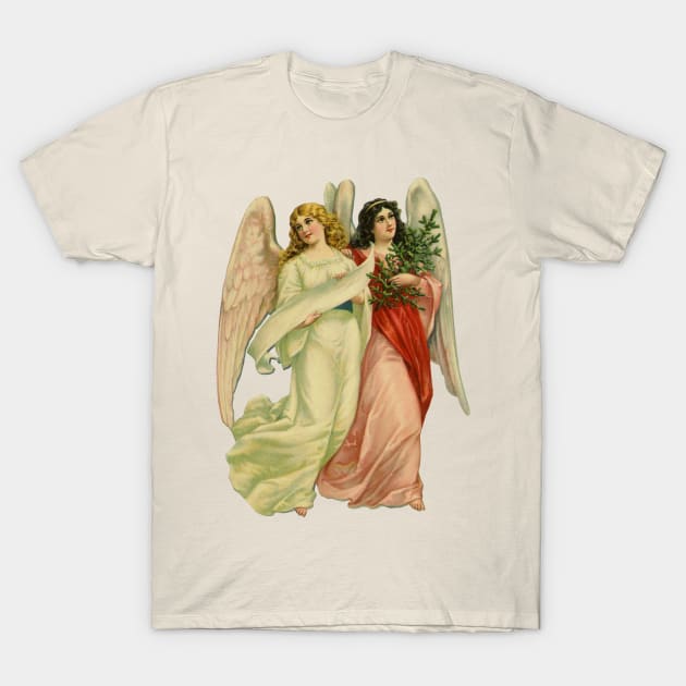 Vintage Victorian Christmas Angels T-Shirt by MasterpieceCafe